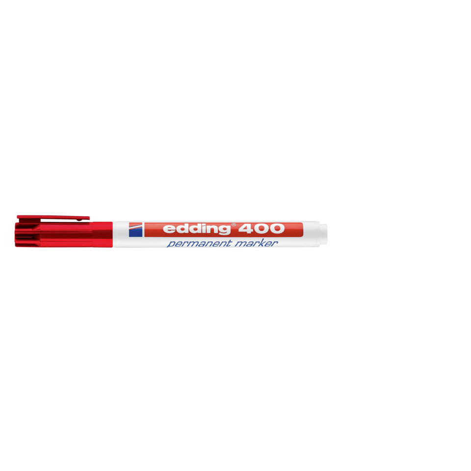 Permanentmarker, Roter Marker, Edding 400, Markerenzug, Markerenkörper