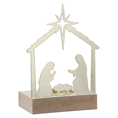 Krippe Teelichthalter sortiert GILDE 54450 6x9x14cm
