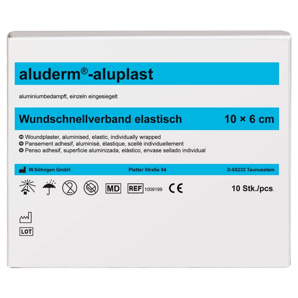 Wundverband elastisch, Wundauflage, Aluderm-aluplast, 10 x 6 cm, Medizinisches Verbandmaterial