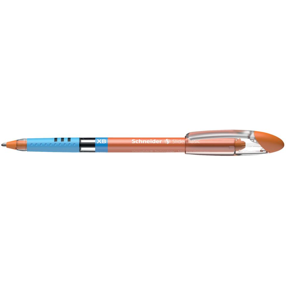 stift, kugelschreiber, orange/blau, ausziehbar, clipper