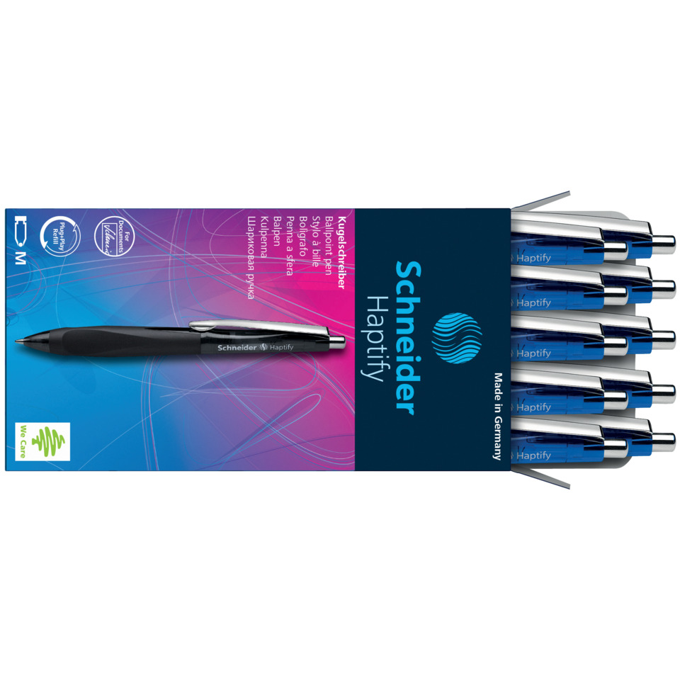 Kugelschreiber, blaue Tinte, Tintenfüller, Haptik, Schneider