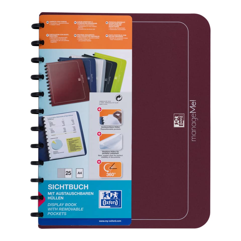 Notizbuch, Spiralblock, Display Book, A4, Kartenfächer