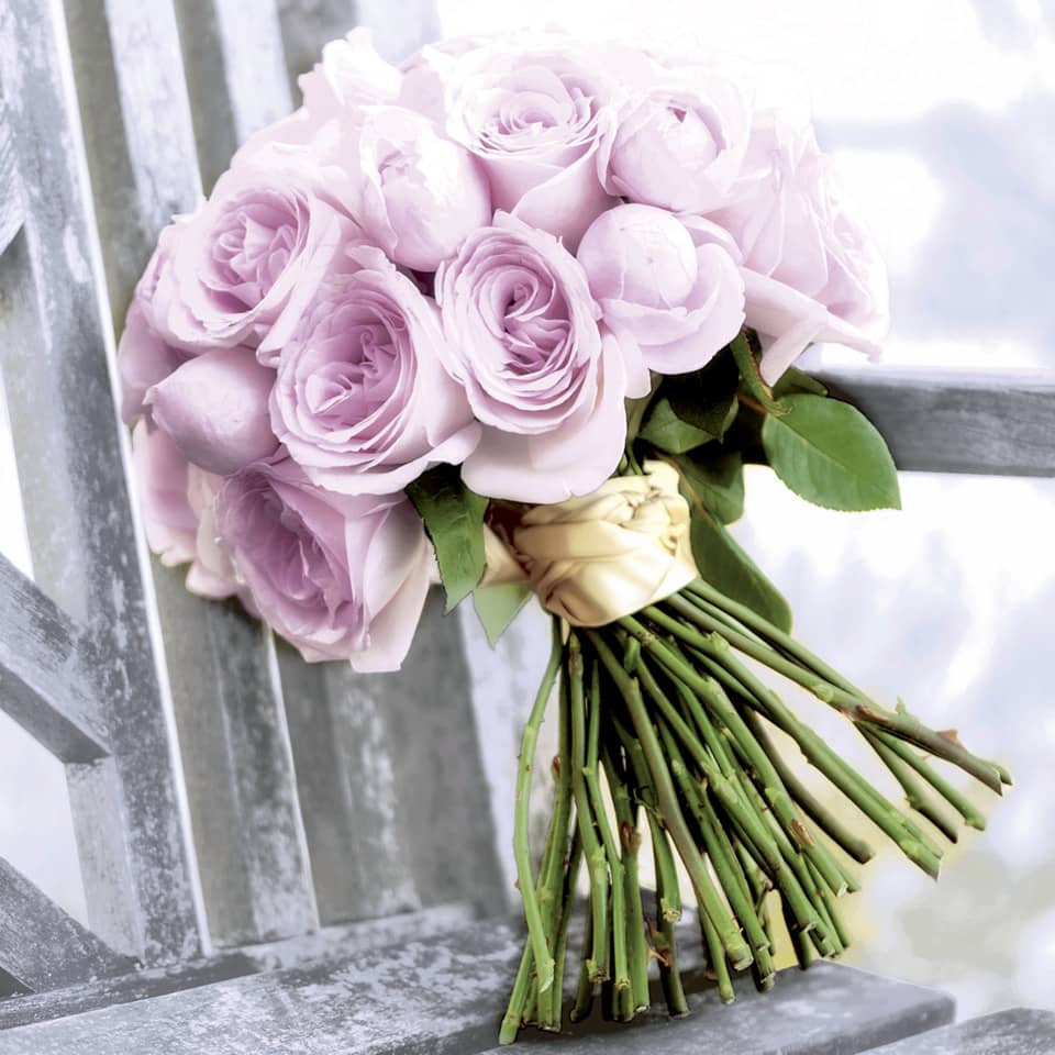 Brautstrauß, Rosen, Lavendelrosa, Blumenstrauß, Stielblumen