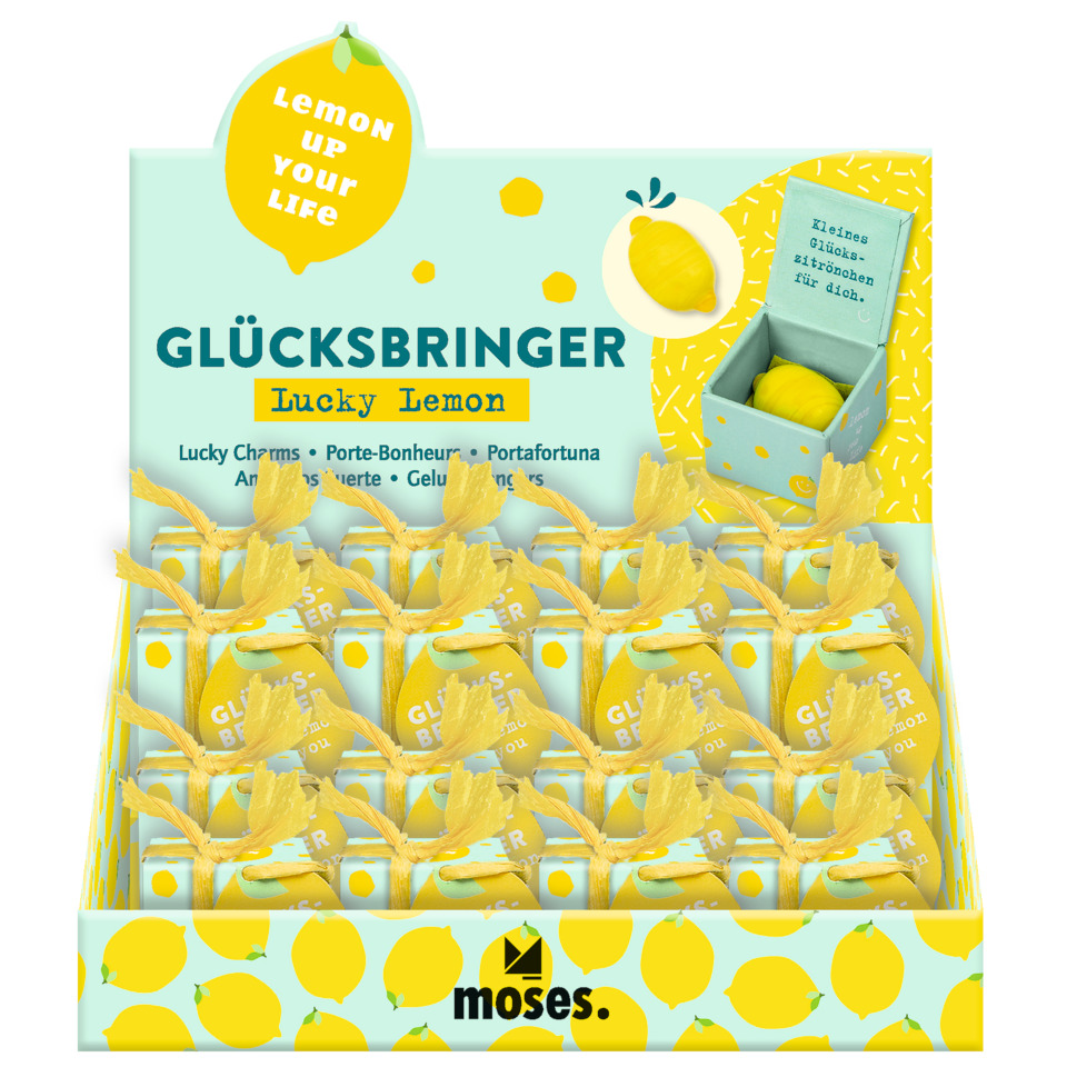 Zitrone, Lemonen-Box, Glücksbringer, Lucky Lemon, Kleines Geschenk
