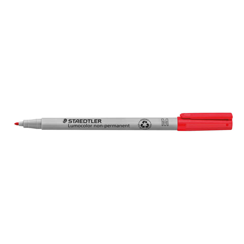 Marker, rote Kappe, doppelseitig, nicht permanent, Lumocolor