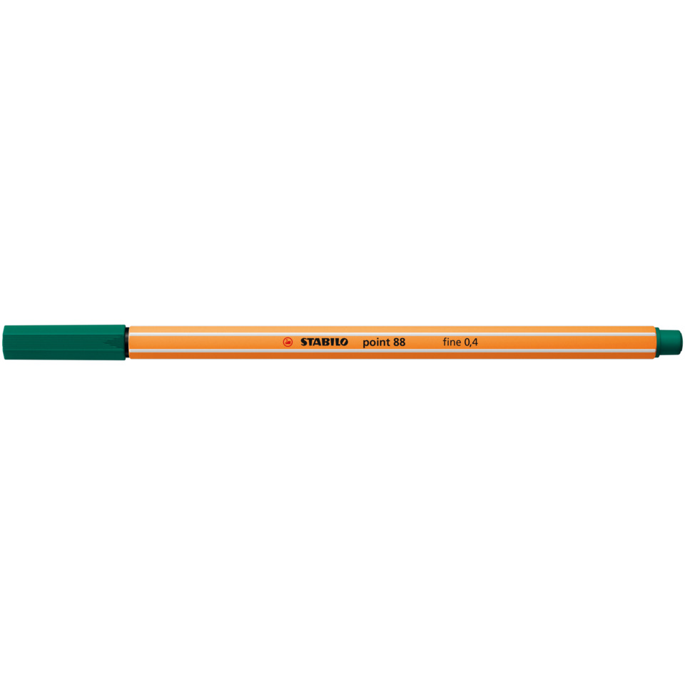 Marker, Oranger Stift, Grüner Deckel, feiner Punkt 0,4, Stabilo Point 88, Marker, Stabilo, Orange, Feinspitze, Point 88