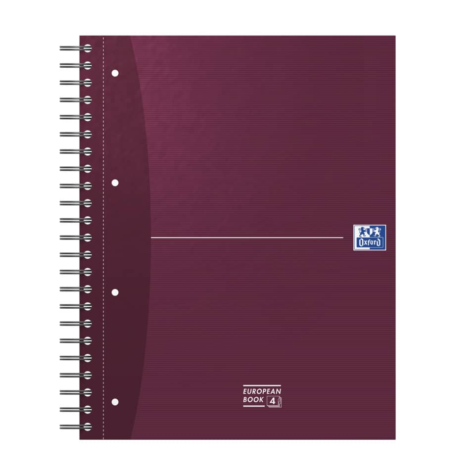 notebook, spiral-bound, maroon, Oxford, European book 4