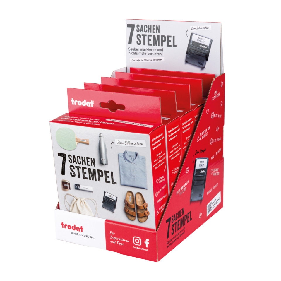 Schreibtisch-Organizer, Stempel-Set, 7-Sachen-Stempel, Trodat, Klebeartikel