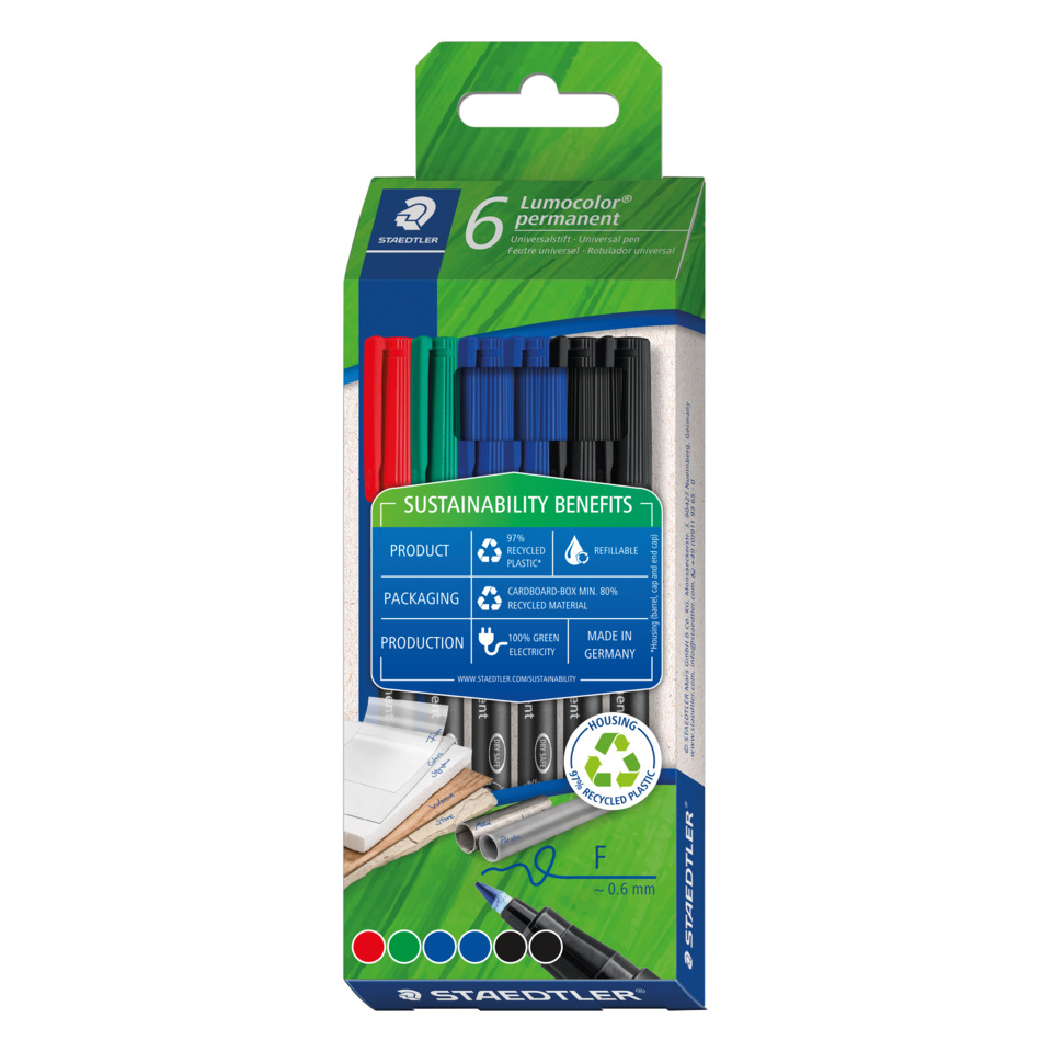 farbige stifte, Permanentmarker?, Set, Spitzen?, recycelte verpackung