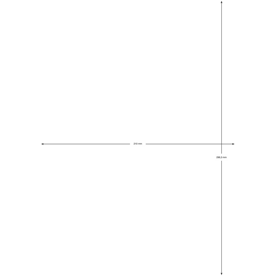 L-Form, Längendimesionen, 210 mm, 296,3 mm, Diagramm