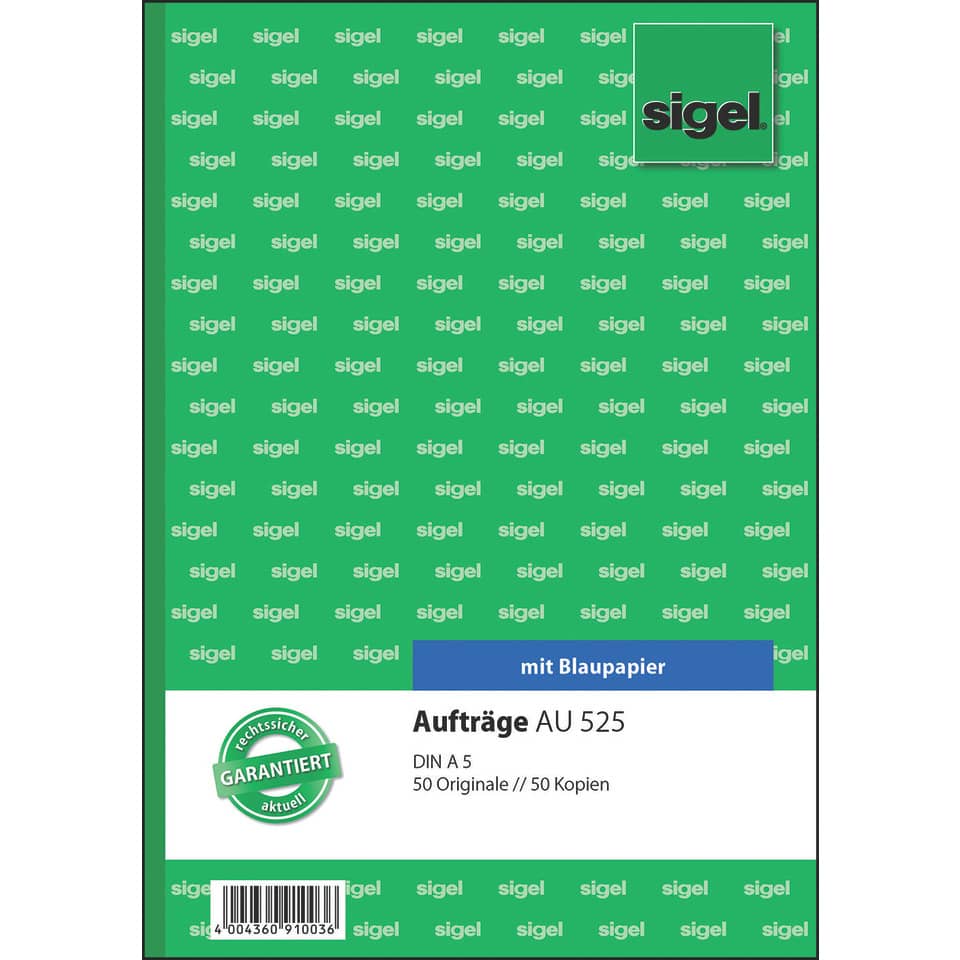 Aufträge, AU 525, 50 Originale, 50 Kopien, DIN A5