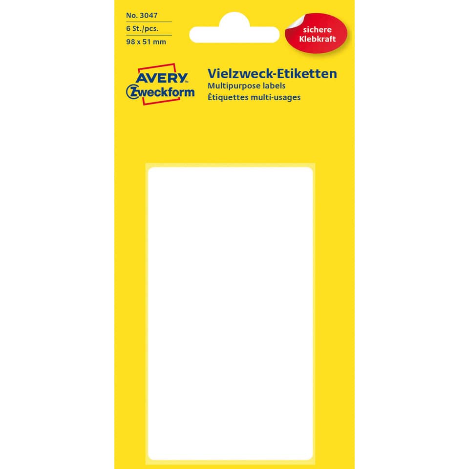 Etiketten, Multifunktionale Etiketten, Vielzweck-Etiketten, Klebekraft, Papieretiketten