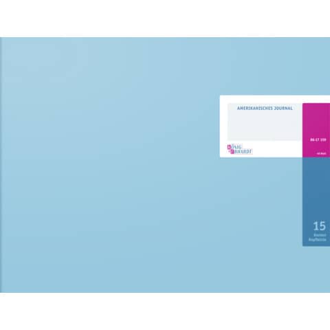 Amerikanisches Journal 420×297 mm, 96 Seiten, Konten-Journal, Karton, magenta/hellblau KÖNIG & EBHARDT 86-17159