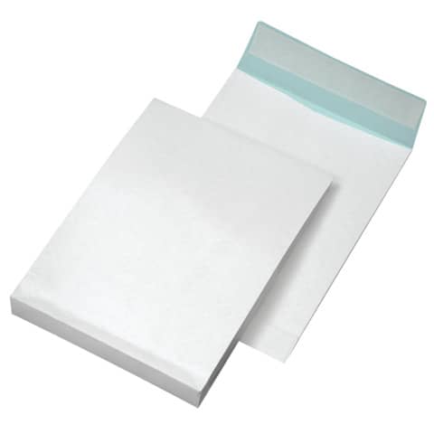 Versandtasche, B4, 140g/m², Haftklebend, 250 Stück, weiß/blau MAILMEDIA 30007052