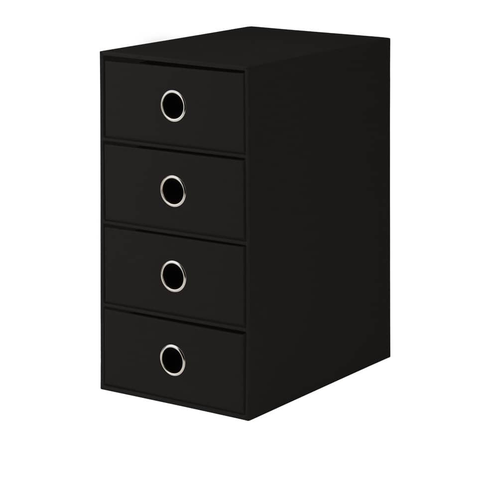 Nachttisch, Schubladen, kombination, schwarz, Ringe Griff