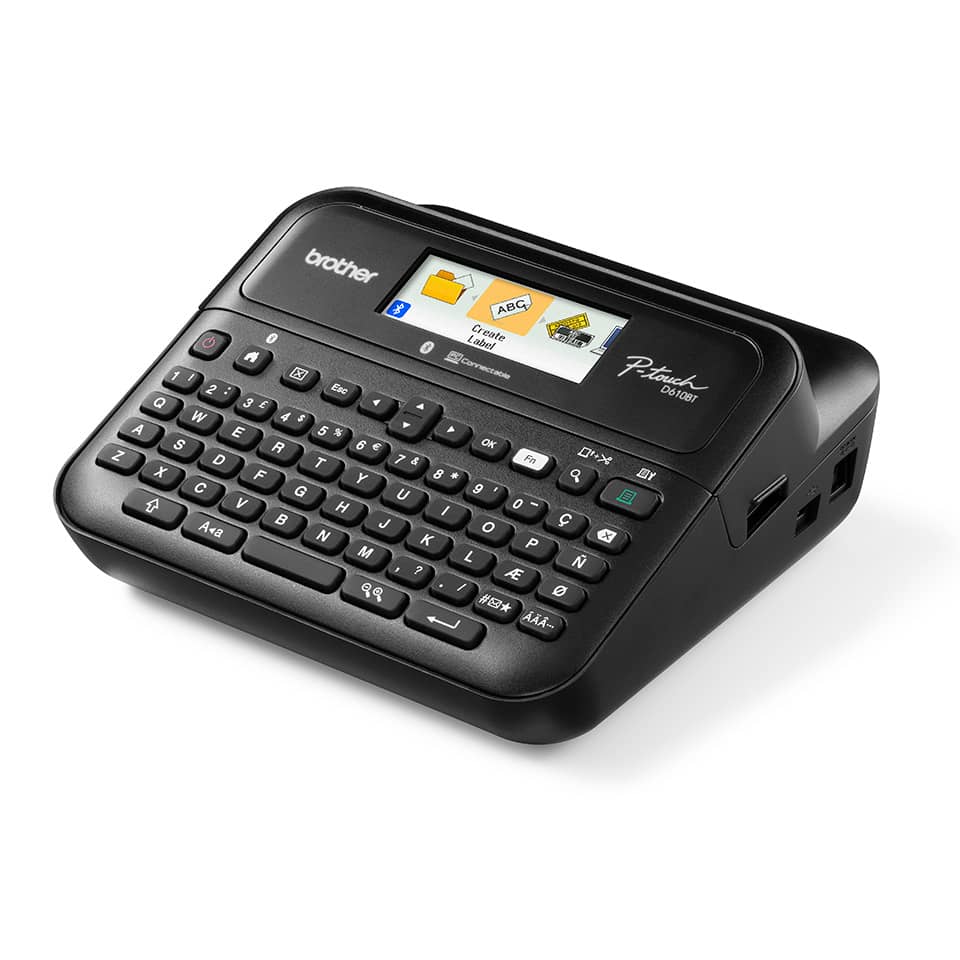 Etikettendrucker, P-touch, Tastenfeld, schwarz, LCD-Bildschirm