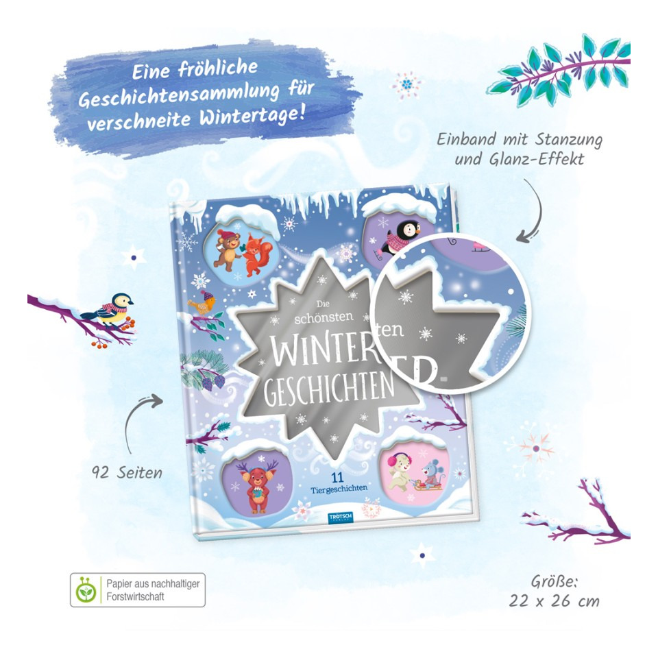 Winterbuch, Kinderbuch, Tiergeschichten, Geschichten, 22x26 cm