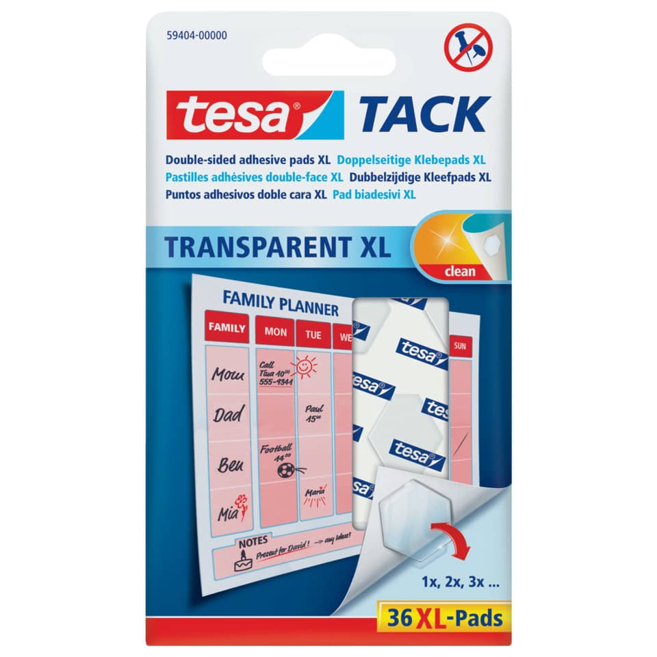 Tack-Pads, Transparente XL, Klebepads, Schreibunterlage, Familienplaner