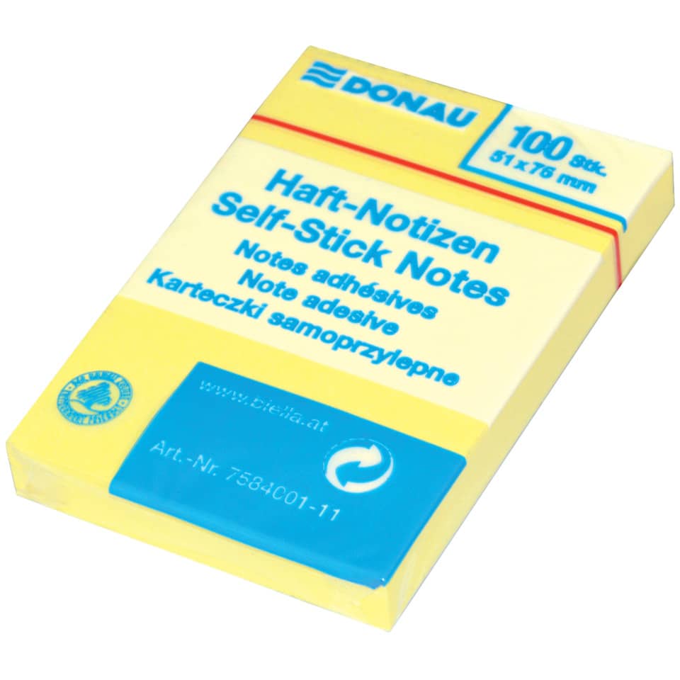 Notizblätter, Haftnotizen, Self-Stick Notes, Klebezettel, Gelb