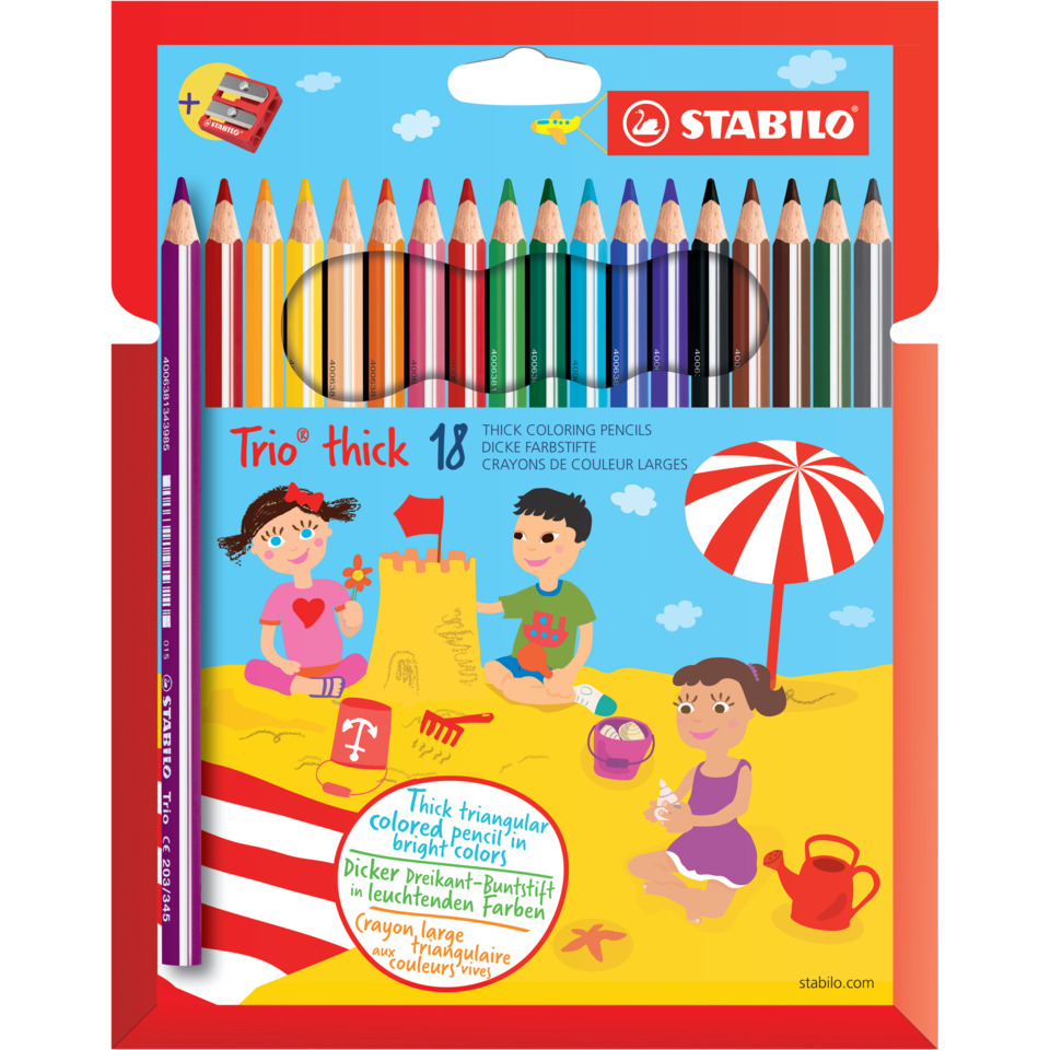 buntstifte, bleistifte, 18er set, sandalszene, spielzeugset
