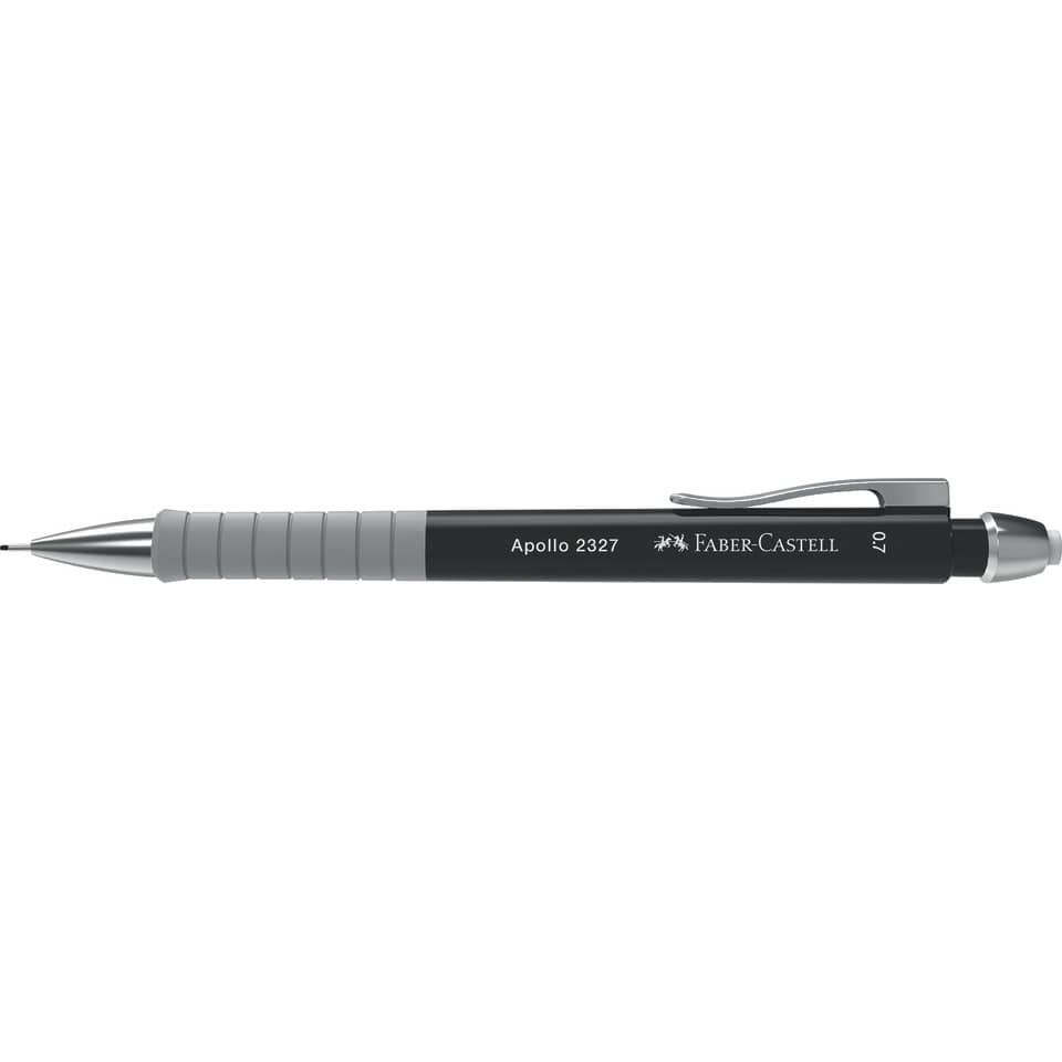 Mechanischer Bleistift, metallspitze, grauger Griff, schwarzer Barrel, Clip, 0,7 mm