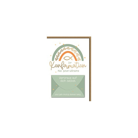 Konfirmationskarte mit Geldfach, 11,5 x 17 cm  11358