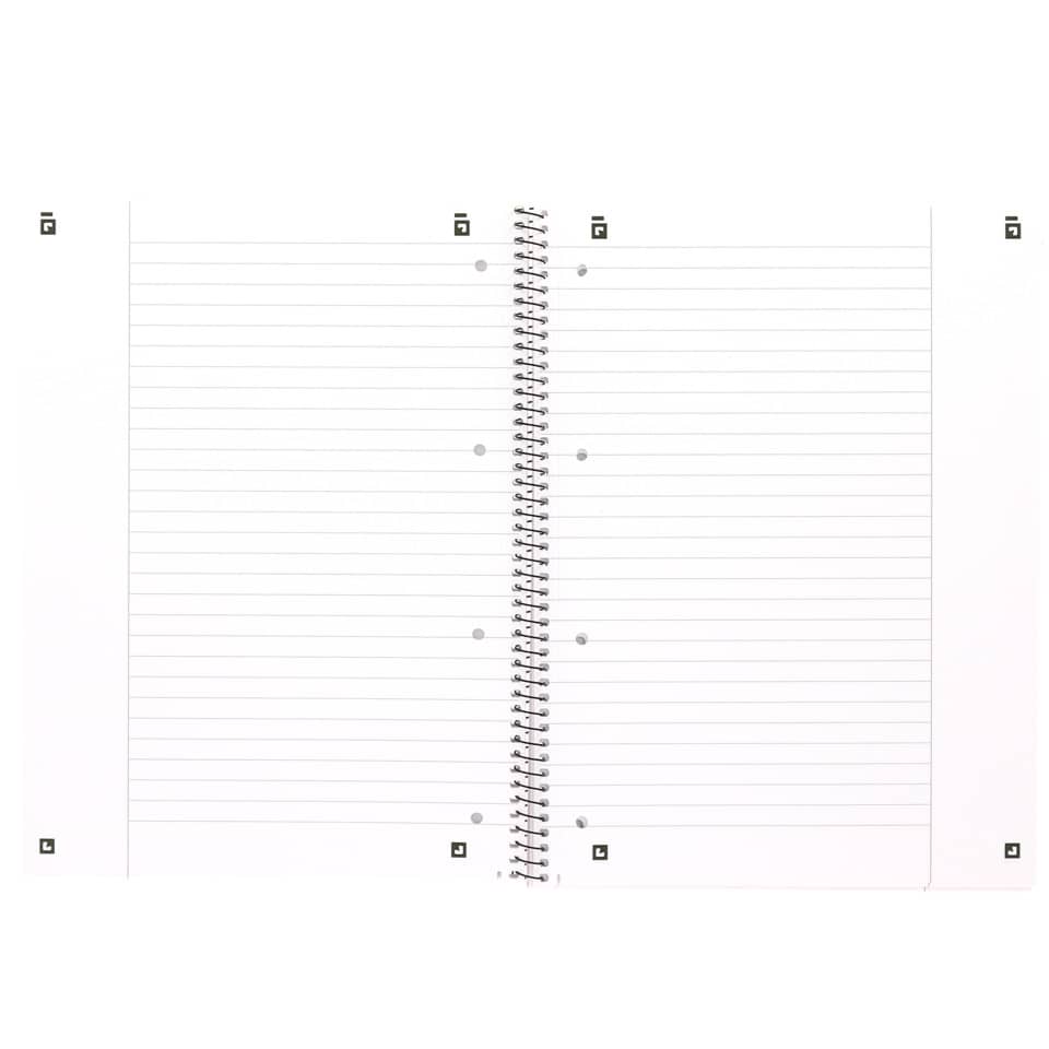 Notizbuch, spiralgebunden, Linierte Seiten, Papier, offenes Notizbuch