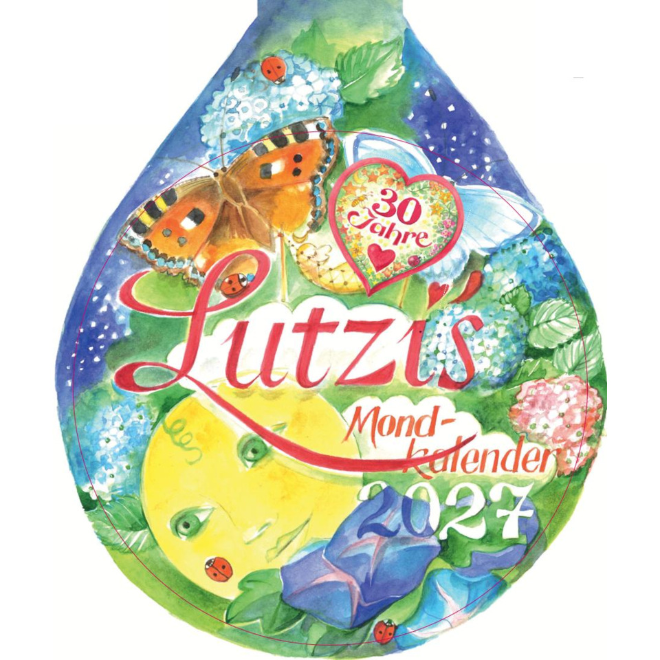 kalender, Luftballonform, Blumenmuster, 2027, Mondkalender