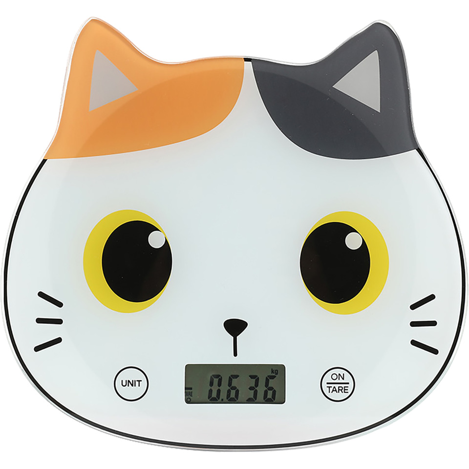 katzenform, waage, digitalwaage, tierform, gelbaugen