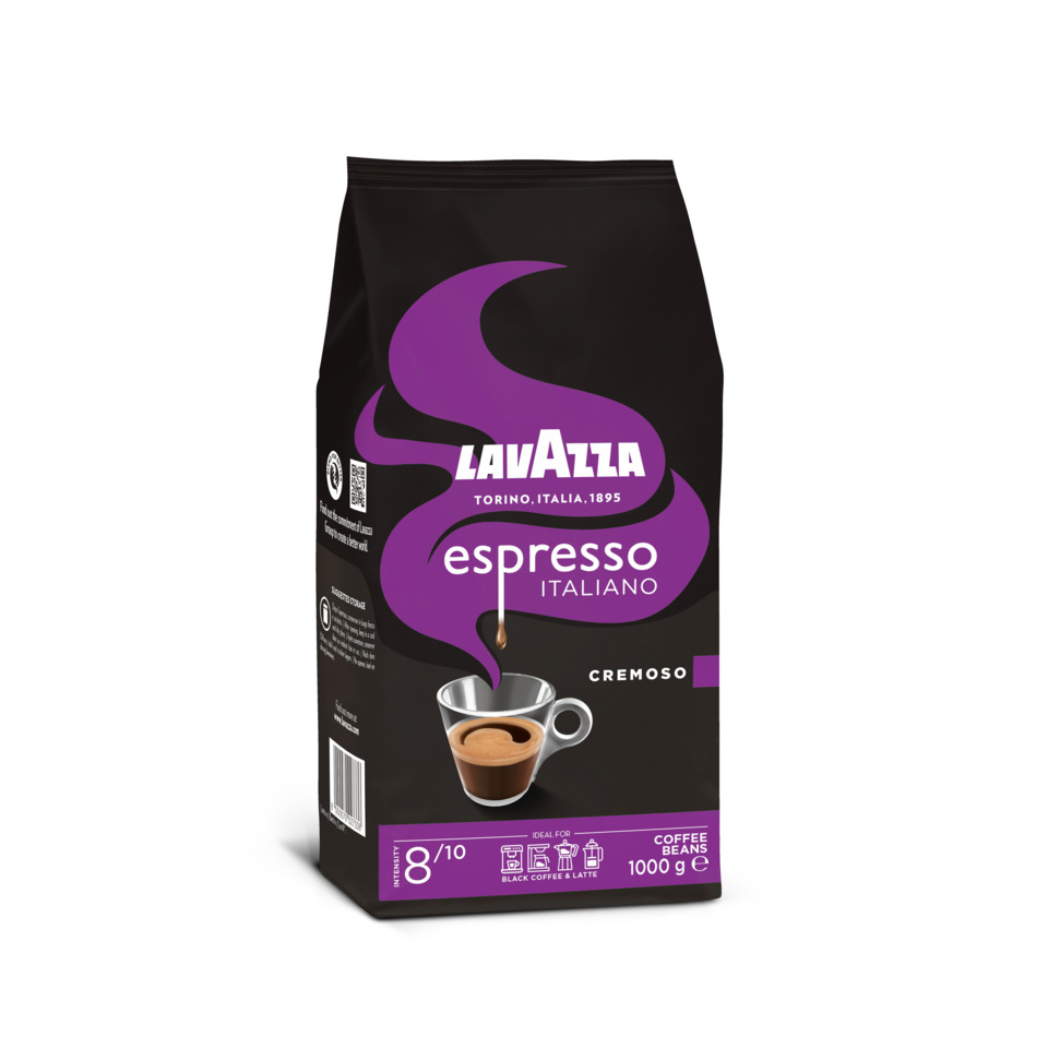 Kaffee, Espresso, Kaffeebohnen, Lavazza, Crema, Italienisch, 1000 g, Beutel