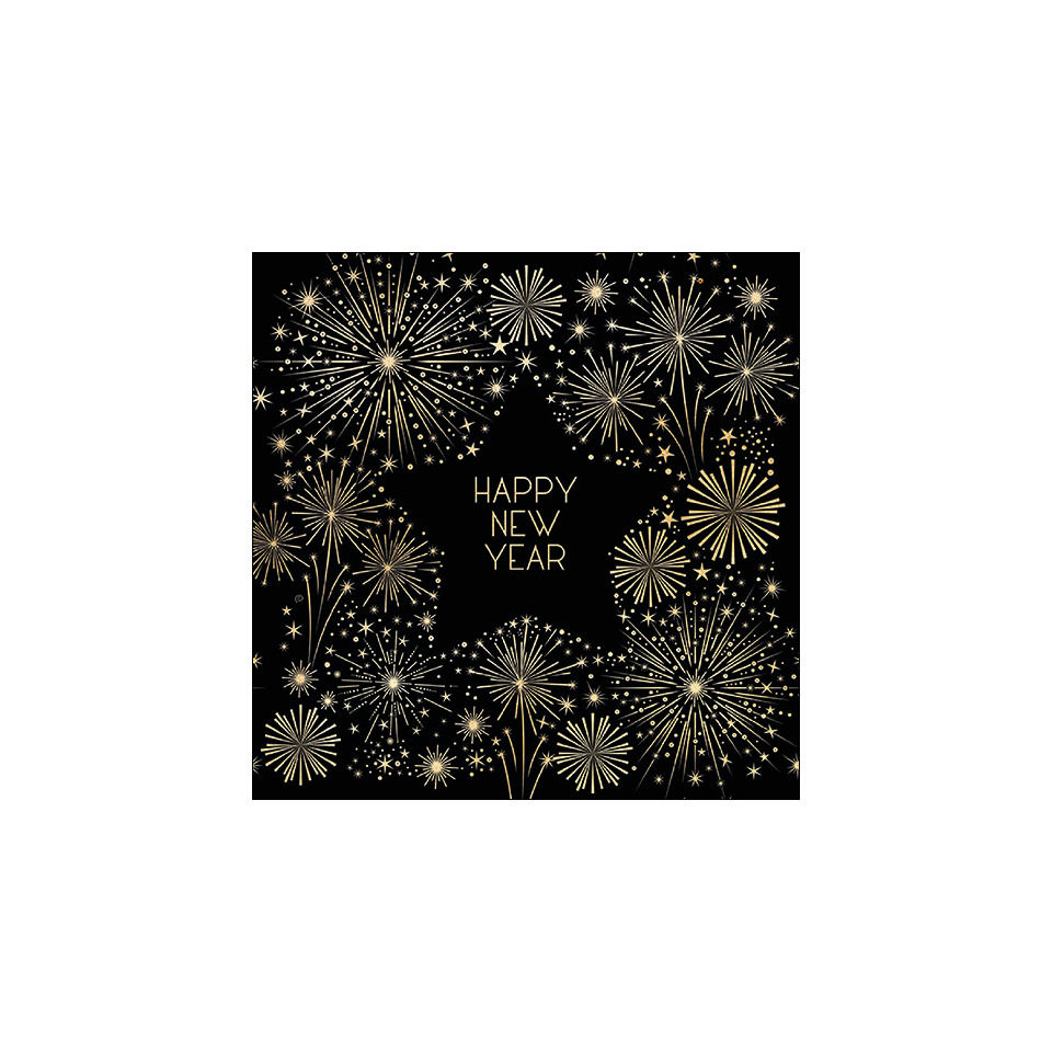 feierkarten, neujahrsgruß, feuerwerk, stern, gold