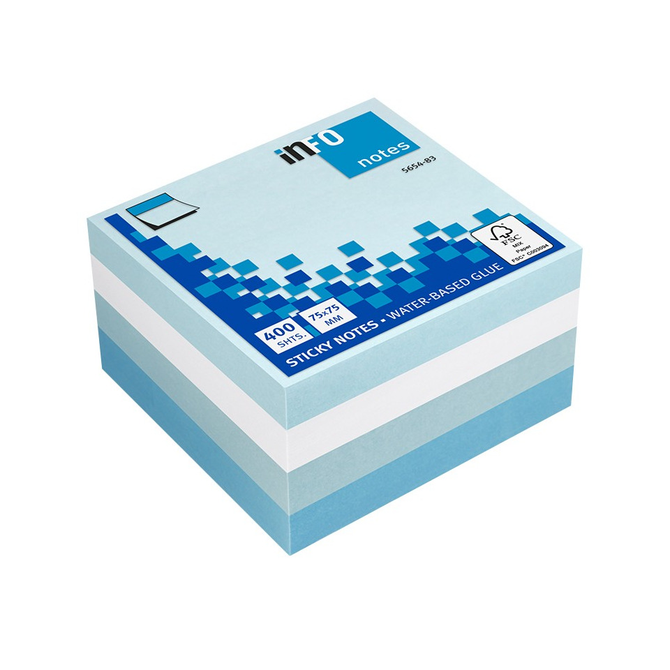 Sticky notes, Notizen, wasserbasierter Kleber, Notizbox, Pastellblau