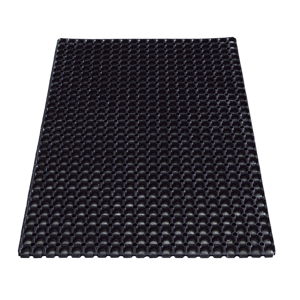 Gummimatte, Schwarz, Gummi-Bodenmatte, Punktmuster, Rutschfest