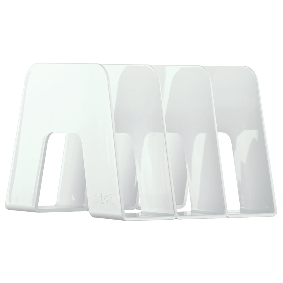 Buchstütze, weiß, Kunststoff, modern, Set