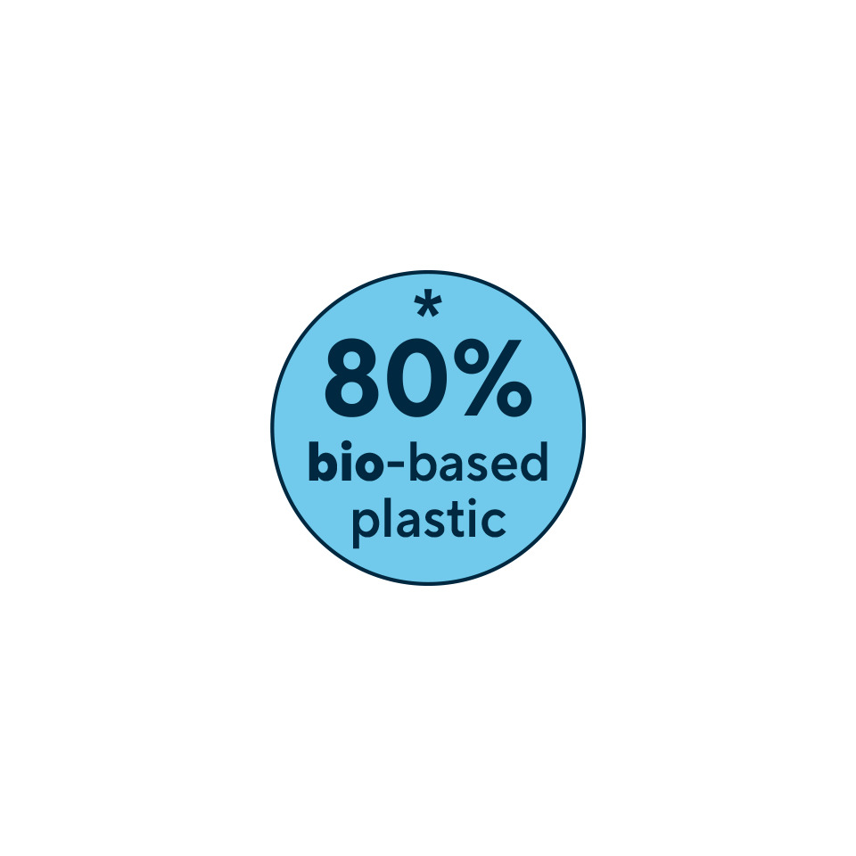 bio-based plastic, 80%, Kreisaufkleber, Material, Kunststoff