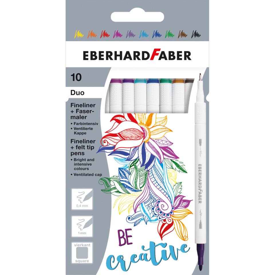 feutre, marker, fineliner, duo-set, couleurs