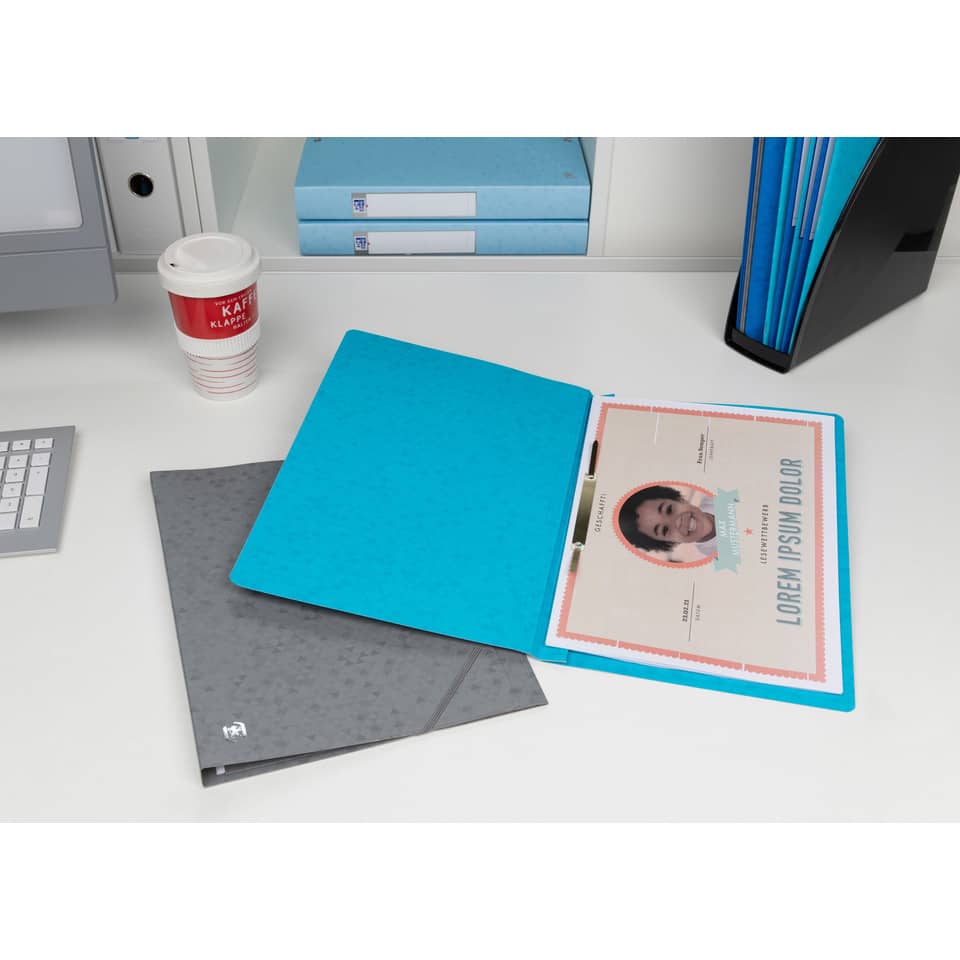 Ordner, Portfolios, Blau, Dokumente, Schreibtisch
