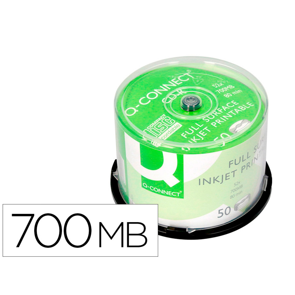 CD/DVD, Inkjet, 700 MB, Drahtspule, Grüne Beschriftung