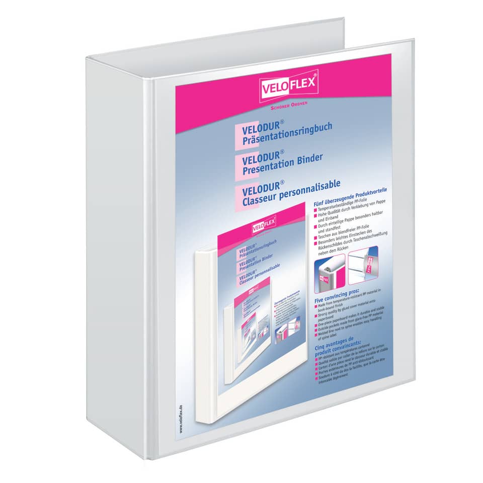 Präsentationsordner, Binder, Pappe, Präsentationsbuch, Farbakzent Pink
