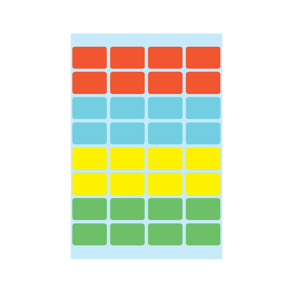 farbpalette, bunte quadrate, muster, blister-aufkleber, rahmenlos