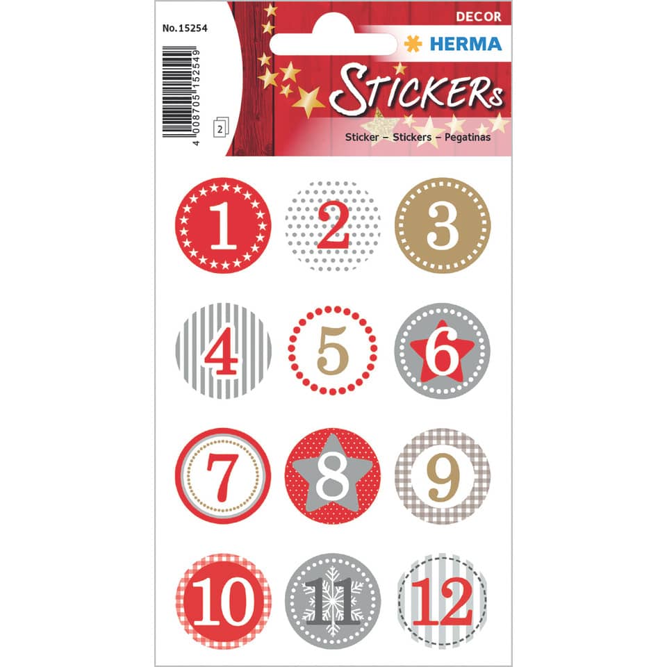 Sticker, Nummern Sticker, Punktmuster, Roter Kreis, Grauer Kreis