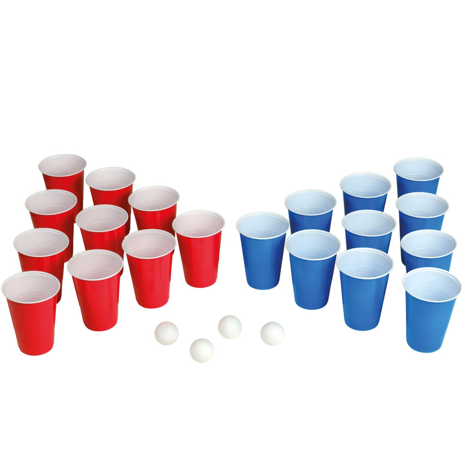 Beerpong-Becher, Rot, Blau, Pong-Set, Teller?