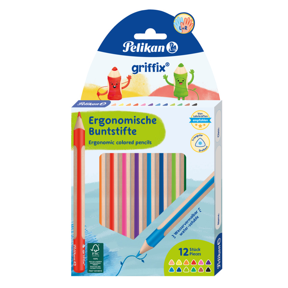 Ergonomische Stifte, Buntstifte, Buntstifte Set, Holzstifte, Wasserlösliche Farben