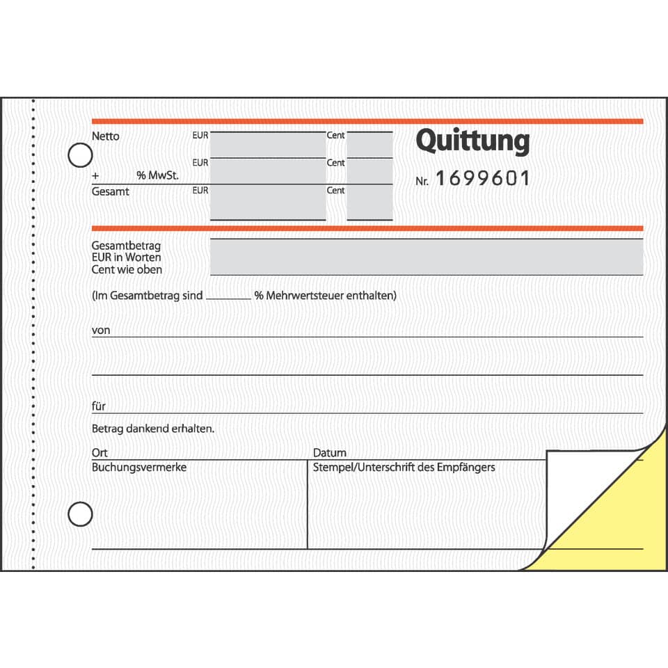 Quittung, Papierform, Druckbild, Rechteckig, Seitenrand