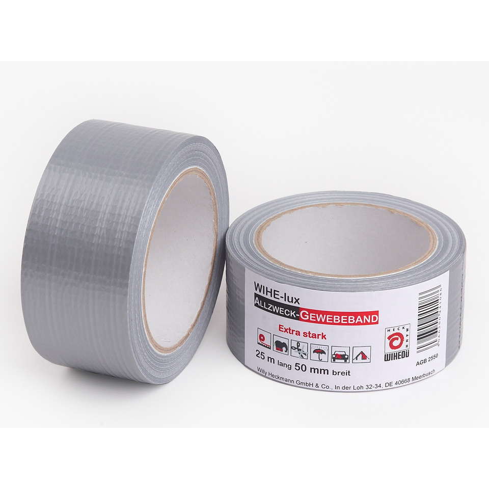Klebeband, Gewebeband, Silbergrau, Rollenklebeband, Allzweckband