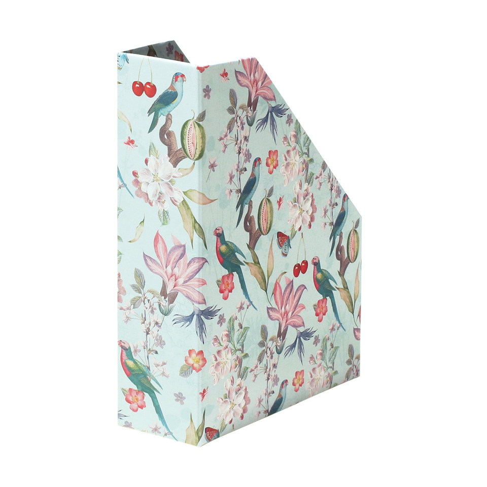 Blumenmuster, Papageienprint, Geschenktüte, hellblau, Dekoration