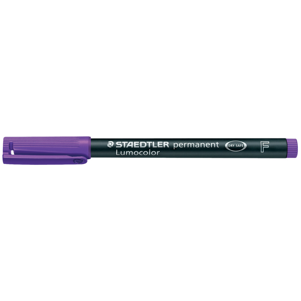 Marker, Permanent marker, Chisel tip, LumoColor, Purple cap