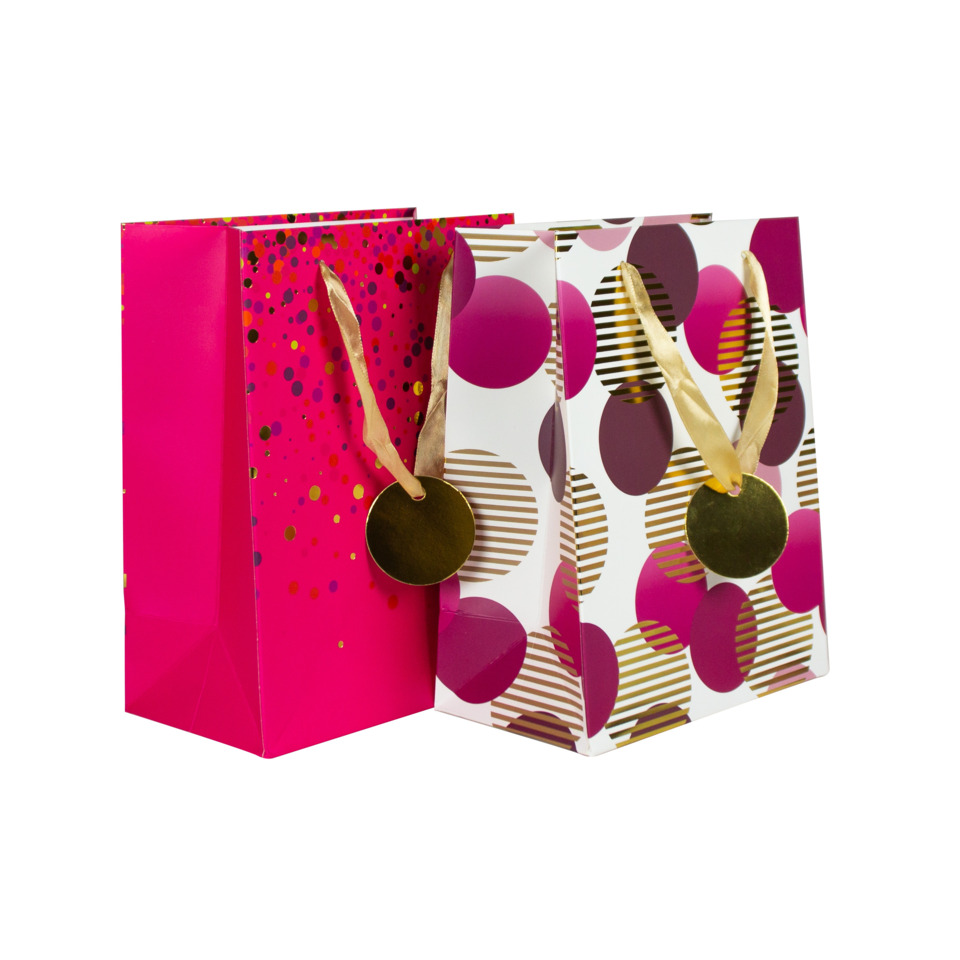 Geschenkbeutel, Geschenkverpackung, Tragetasche, Pailletten-Design, Räuberische Farben
