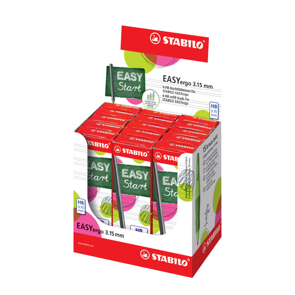 Feinmine EASYergo 3.15, HB, Faltschachtel mit 6 Minen STABILO 7890/6-HB Kräuter, Pflanze