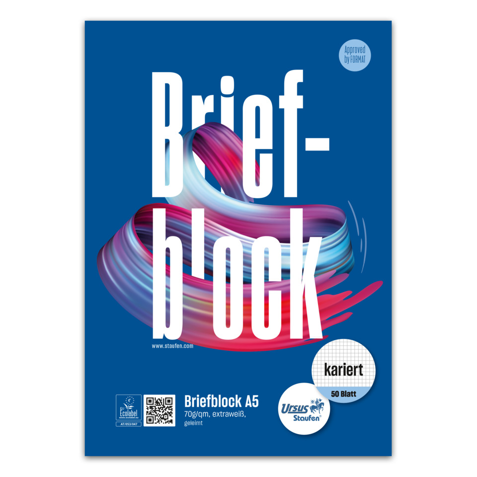 Briefblock A5, Blattpaket, A4/A5 Briefpapier, Kartonpapier, blaues Design